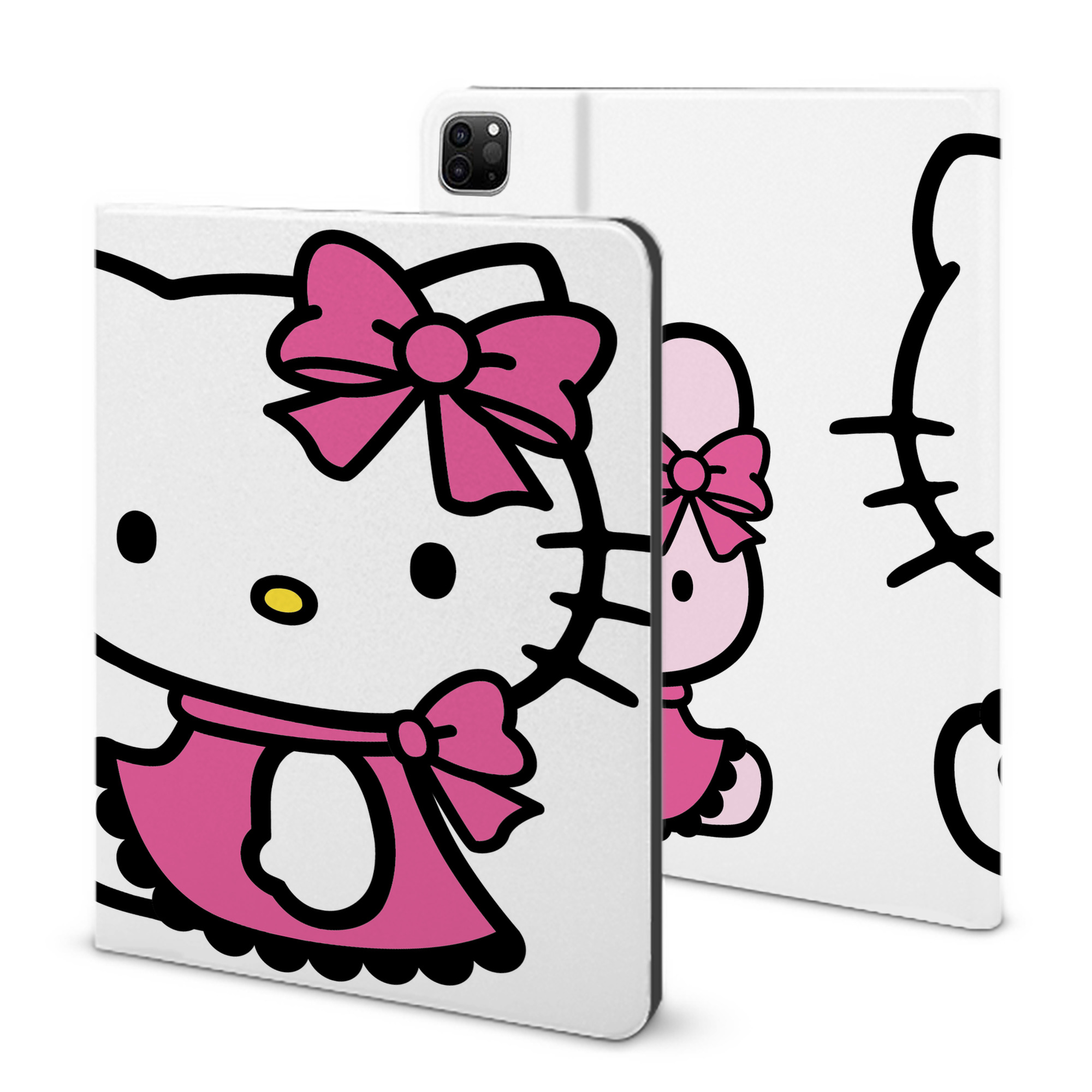 （画像用） Hello Kitty ハローキティ IPad ケース ブック型 PUレザー TPU 耐衝撃 軽量 薄型 ペン収納なし 全面保護 IPad 各モデル対応